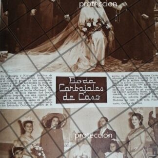 AFICHE ANTIGUO. BODA. DE CASO CARBAJALES 1948