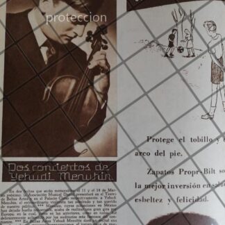 AFICHE ANTIGUO YEHUDI MENUCHIN EN MEXICO 1948