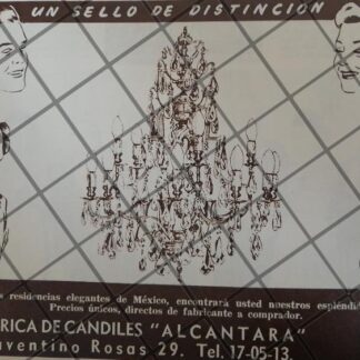 CARTEL PUBLICITARIO ANTIGUO CANDILES ALCANTARA 1948 1106