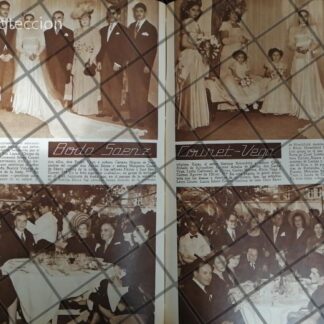 AFICHE ANTIGUO BODA DE CONSUELO SAENZ COURET 1948