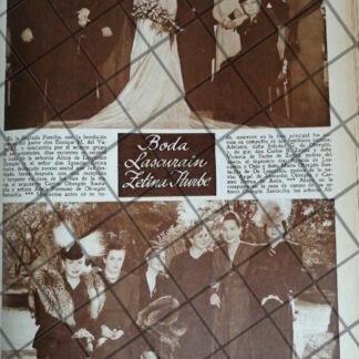 AFICHE ANTIGUO BODA ZETINA LASCURAIN 1948