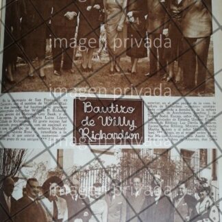 AFICHE ANTIGUO BAUTIZO DE WILLIAM BLAINE RICHARDSON LOPEZ