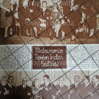 AFICHE ANTIGUO BODA. SALINAS NOVION 1948