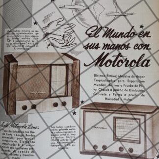 CARTEL PUBLICITARIO ANTIGUO. RADIOS MOTOROLA 1948