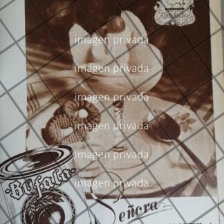 CARTEL PUBLICITARIO RETRO EMPACADORA BUFALO DURAZNOS EN ALMIBAR