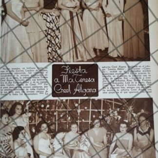 AFICHE RETRO. FIESTA DE MARIA TERESA CREEL ALGARA 1948