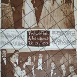 AFICHE ANTIGUO BODAS DE PLATA FLORES DE LA MORA 1948