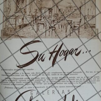 CARTEL PUBLICITARIO ANTIGUO GALERIAS CHIPPENDALE 1948 4