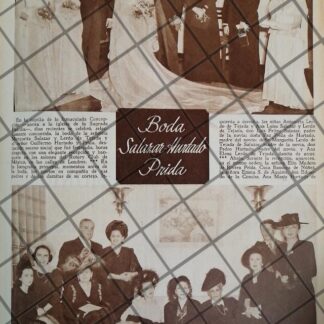 AFICHE ANTIGUO BODA. GUILLERMO HURTADO Y PRIDA 1948