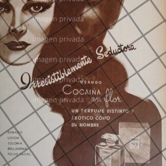 CARTEL PUBLICITARIO ANTIGUO PERFUME COCAINA EN FLOR 1948-3