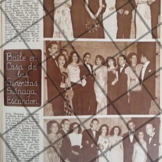 AFICHE ANTIGUO FIESTA HERMANAS SUINAGA ESCANDON 1948