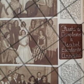 AFICHE ANTIGUO FIESTA A ISABEL ESCALANTE Y ARRETIA 1948