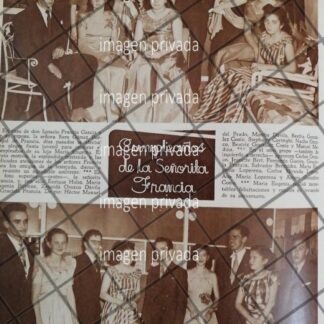 AFICHE ANTIGUO NOVIAS. CUMPLEAÑOS MARIA EUGENIA FRANCIA GOMEZ