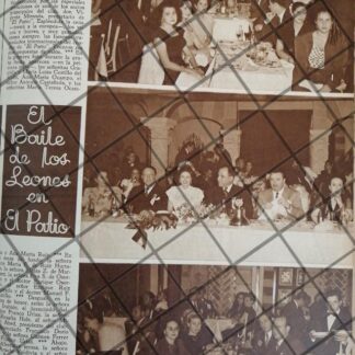 AFICHE ANTIGUO BAILE CLUB DE LEONES, CABARET EL PATIO 1948