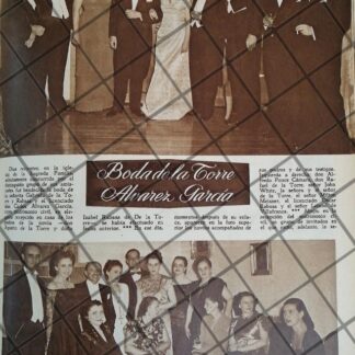 AFICHE ANTIGUO BODA. GABRIELA DE LA TORRE Y RABASA 1948