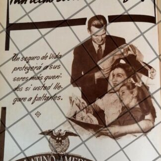 CARTEL RETRO ASEGURADORA LA LATINO AMERICANA 1948 E28