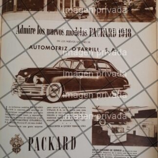 CARTEL ANTIGUO AGENCIA DE AUTOS O`FARRILL 1948