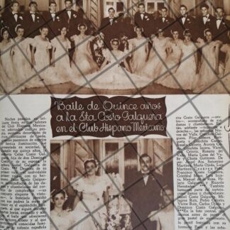 AFICHE ANTIGUO QUINCEAÑERA DE CELSA COSIO CALGUERA 1948
