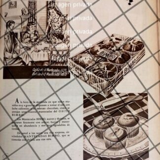 CARTEL PUBLICITARIO RETRO LANZAN LAS MANTECADAS BIMBO 1948 -2