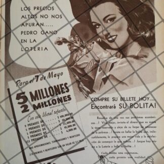 AFICHES ANTIGUO LOTERIA NACIONAL 1948 /198
