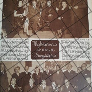AFICHE ANTIGUO BODA FREYSSINIER SUAREZ 1948