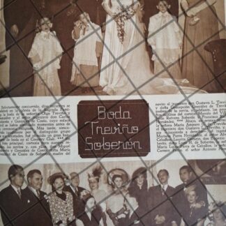 AFICHE ANTIGUO BODA. SOBERON TREVIÑO 1948