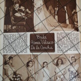 AFICHE ANTIGUO BODA. DE LA CONCHA GOMEZ 1948