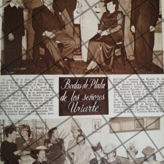 AFICHE ANTIGUO BODAS DE PLATA URUARTE Y URIARTE 1948