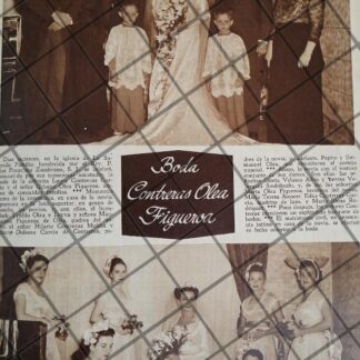 AFICHE ANTIGUO BODA. OLEA CONTRERAS 1948