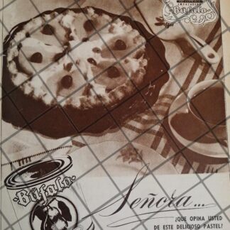 CARTEL PUBLICITARIO RETRO EMPACADORA BUFALO PERAS. 1948