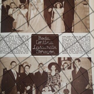 AFICHE ANTIGUO BODA. LASCURAIN CORTINA 1948
