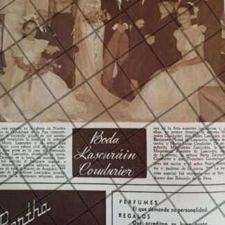 AFICHE ANTIGUO BODA COUDURIER LASCURAIN 1948