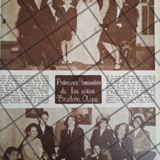 AFICHE ANTIGUO 1RA COMUNION NIÑOS BRETON ASPE 1948