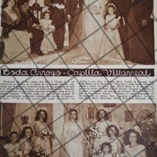 AFICHE ANTIGUO BODA. CAPILLA ARROYO 1948