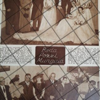 AFICHE ANTIGUO BODA. MUNGUIA POZZI 1948