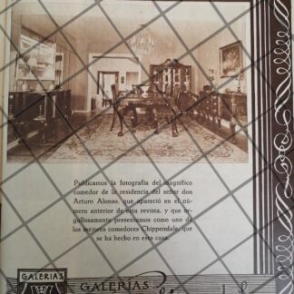 CARTEL PUBLICITARIO ANTIGUO GALERIAS CHIPPENDALE 1948 6