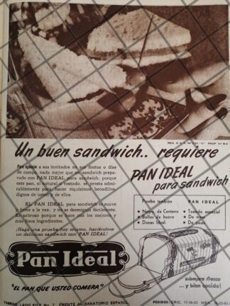 CARTEL ANTIGUO. PAN DULCE PAN IDEAL S.A 1948 -7