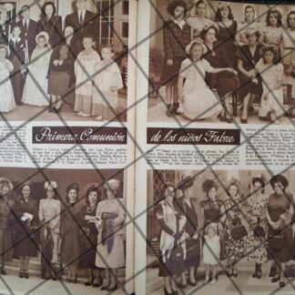 AFICHE ANTIGUO 1RA COMUNION. FAMILIA FABRE CERECERO 1948