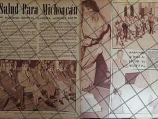 AFICHE RETRO. INAUGURAN CLINICA 50 IMSS MARAVATIO, 1955