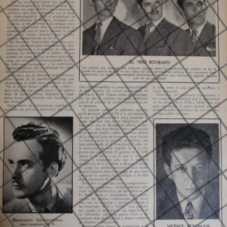 AFICHE RETRO. ARTISTAS DE RADIO DIFUSORA XEB Y XEBT J1945