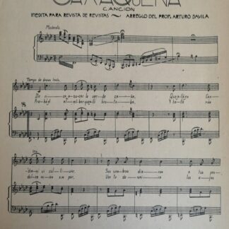 PARTITURA ANTIGUA INEDITA. OAXAQUEÑA. ARTURO DAVILA 1937