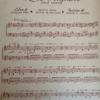 PARTITURA ANTIGUA INEDITA. LOS PAYASOS. MARCOS A. JIMENEZ 1937