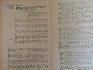 PARTITURA ANTIGUA EL REY DE IVEOT / P.J. DE BERANGER 1920