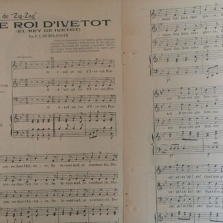 PARTITURA ANTIGUA EL REY DE IVEOT / P.J. DE BERANGER 1920