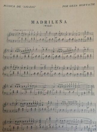 PARTITURA ANTIGUA. MADRILEÑA. /GEZA HORVATH 1920