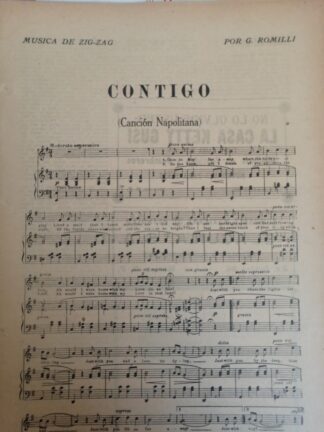 PARTITURA ANTIGUA. GIOVANNI ROMILLI. 1920 CONTIGO