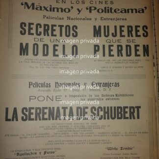 CARTEL RETRO FUNCIONES  CINE POLITEMA Y MAXIMO 1941 ETC