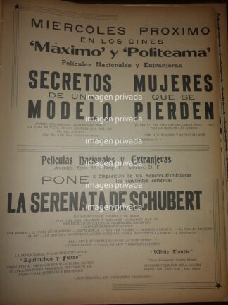 CARTEL RETRO FUNCIONES  CINE POLITEMA Y MAXIMO 1941 ETC