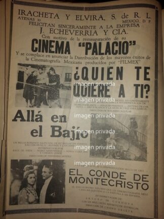 CARTEL ANTIGUO INAUGURACION CINEMA PALACIO 1941