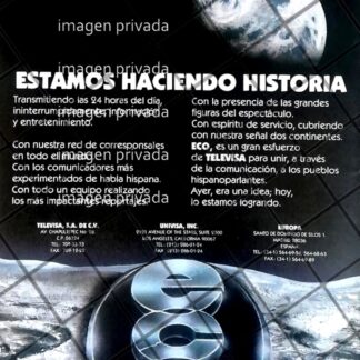 AFICHE ANTIGUO NOTICIERO ECO. TELEVISA 1991